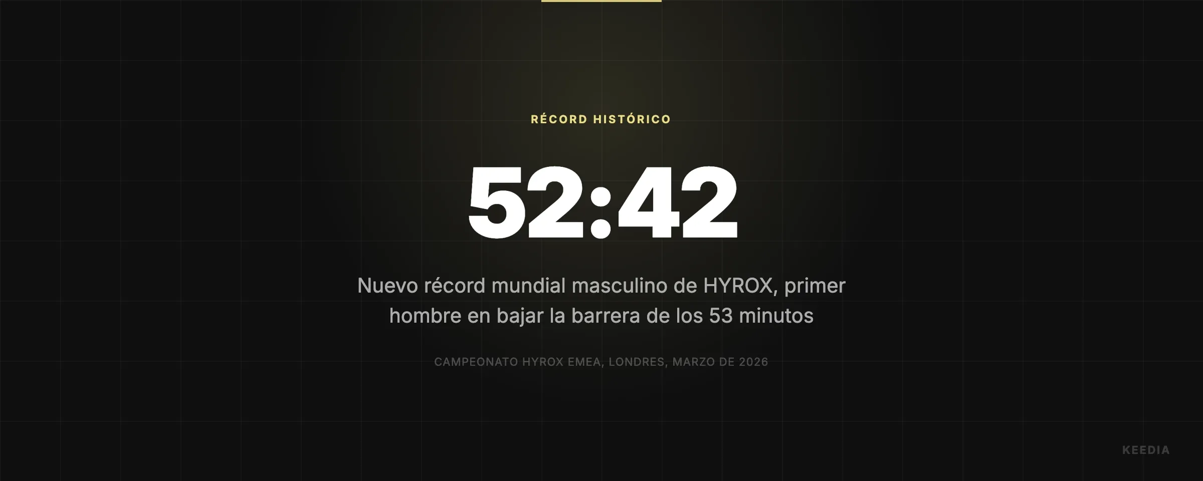 Nuevo récord mundial masculino de HYROX, primer hombre en bajar la barrera de los 53 minutos