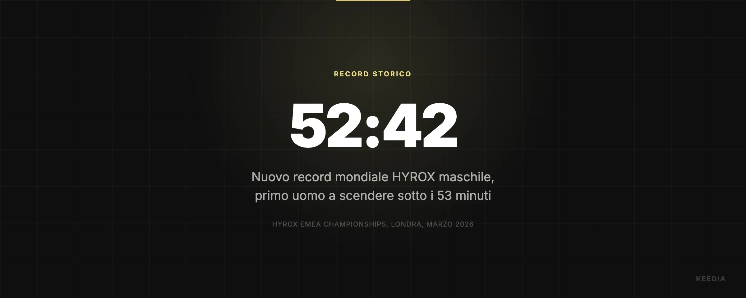 Nuovo record mondiale HYROX maschile, primo uomo a scendere sotto i 53 minuti