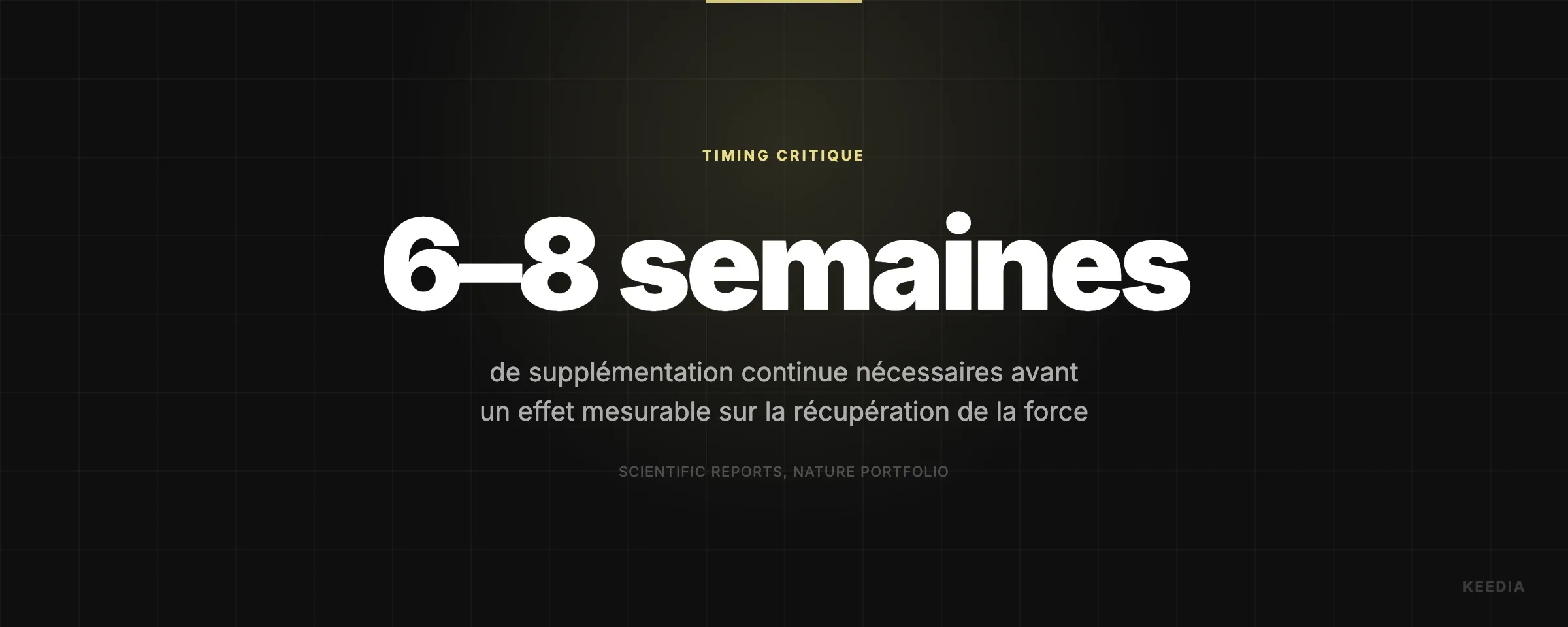 de supplémentation continue nécessaires avant un effet mesurable sur la récupération de la force