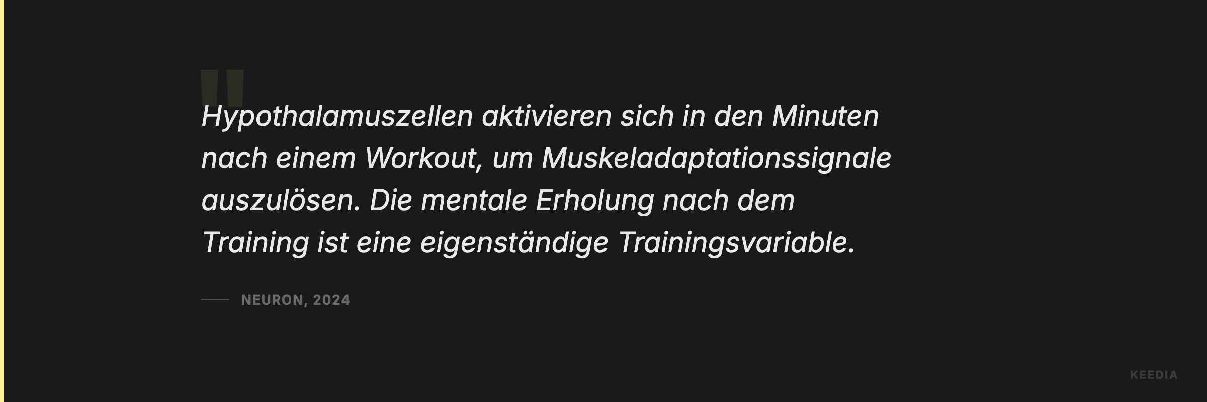 Hypothalamuszellen aktivieren sich in den Minuten nach einem Workout, um Muskeladaptationssignale auszulösen. Die mentale Erholung nach dem Training ist eine eigenständige Trainingsvariable.